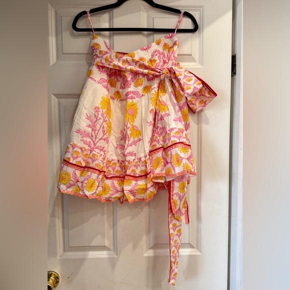 Sue Sartor A-line Flounce Mini Skirt w/ Removable Sash, Sunshine Daisy 🌼🌸 - Picture 4 of 9